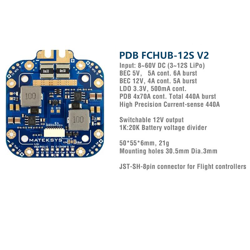 لوحة Matek System XCLASS PDB F - مراجعة Drone Camera Thermal وسعره